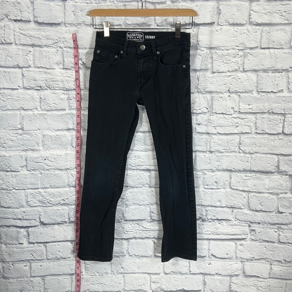 SIGNATURE LEVI STRAUSS SKINNY ICONIC STRETCH BLACK DENIM JEANS SIZE 10 jeans